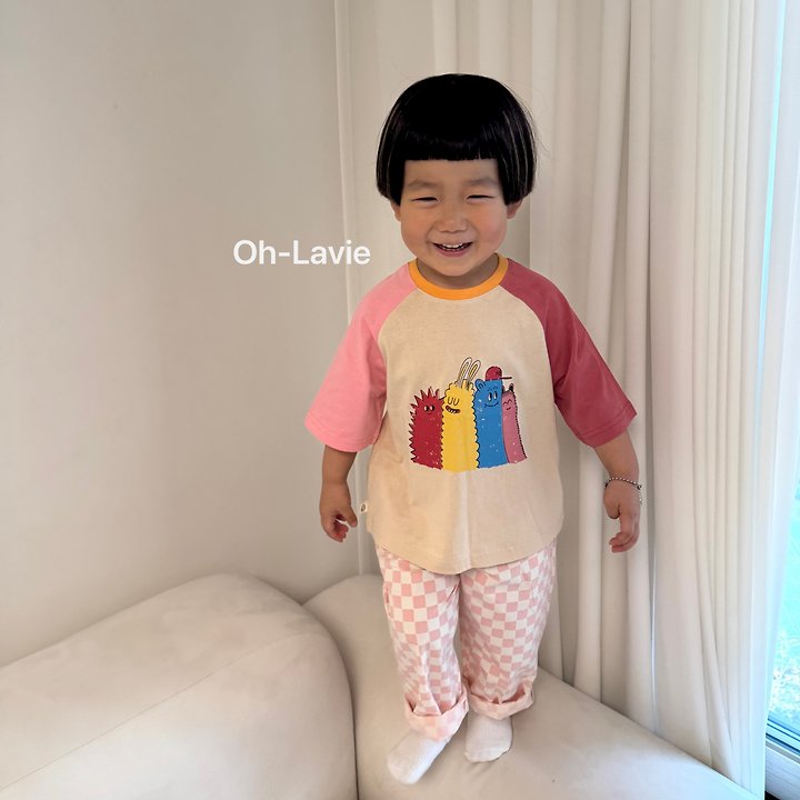 Oh lavie - Korean Children Fashion - #prettylittlegirls - Monster Raglan Tee - 10