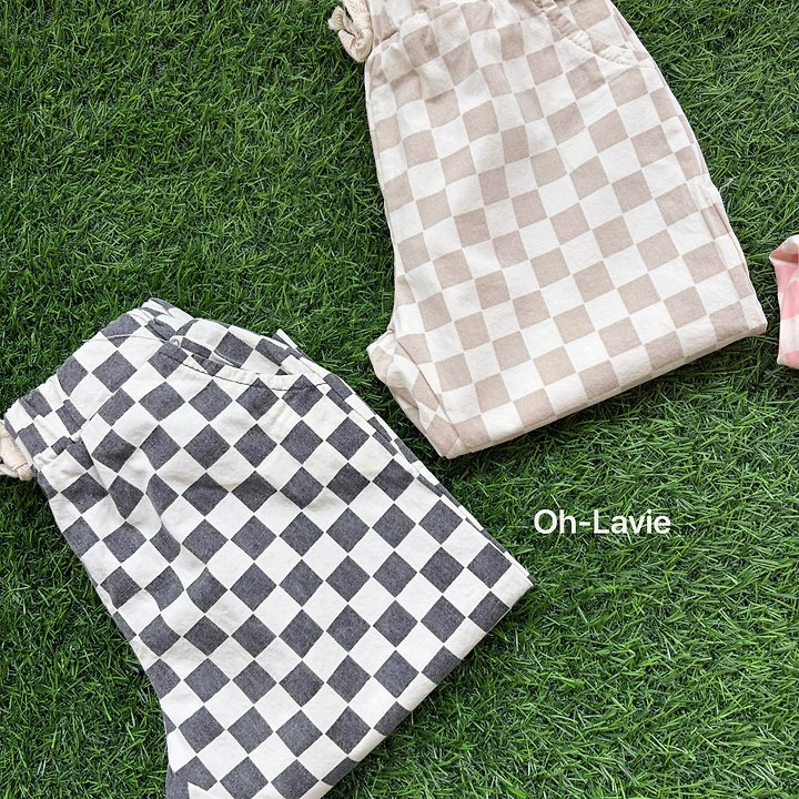 Oh lavie - Korean Children Fashion - #prettylittlegirls - Border Check Cotton Pants - 7