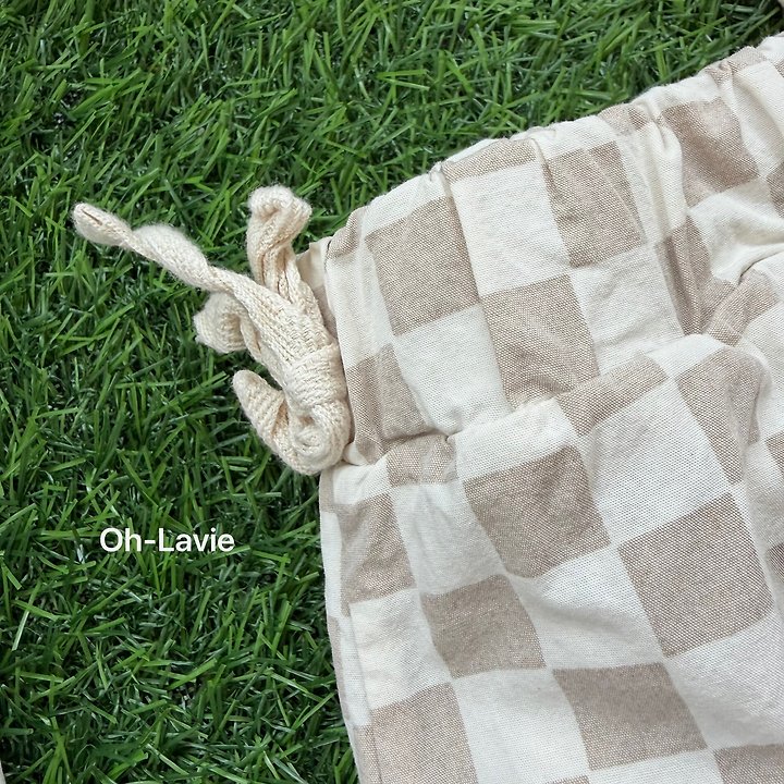 Oh lavie - Korean Children Fashion - #stylishchildhood - Border Check Cotton Pants - 10