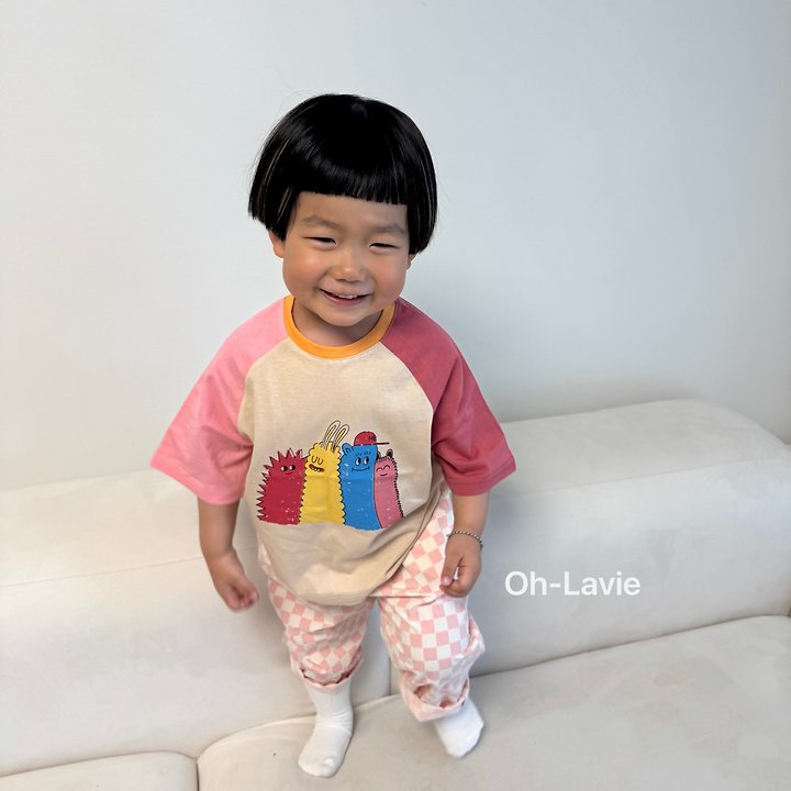 Oh lavie - Korean Children Fashion - #todddlerfashion - Monster Raglan Tee - 11