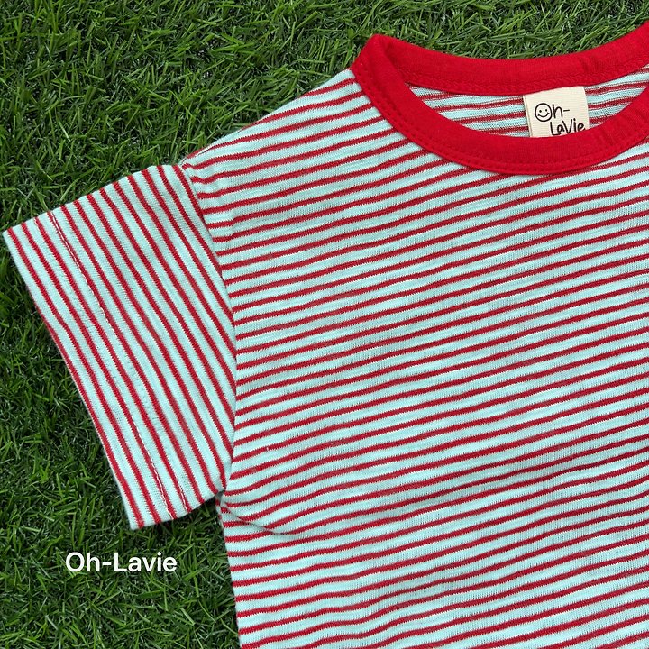 Oh lavie - Korean Children Fashion - #todddlerfashion - Mini Striped Short Sleeve Tee - 9