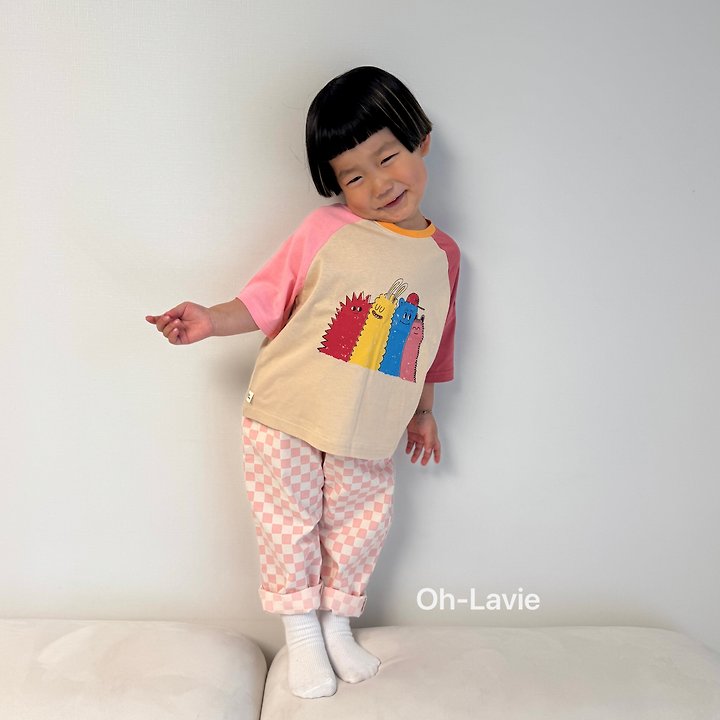 Oh lavie - Korean Children Fashion - #toddlerclothing - Monster Raglan Tee - 12