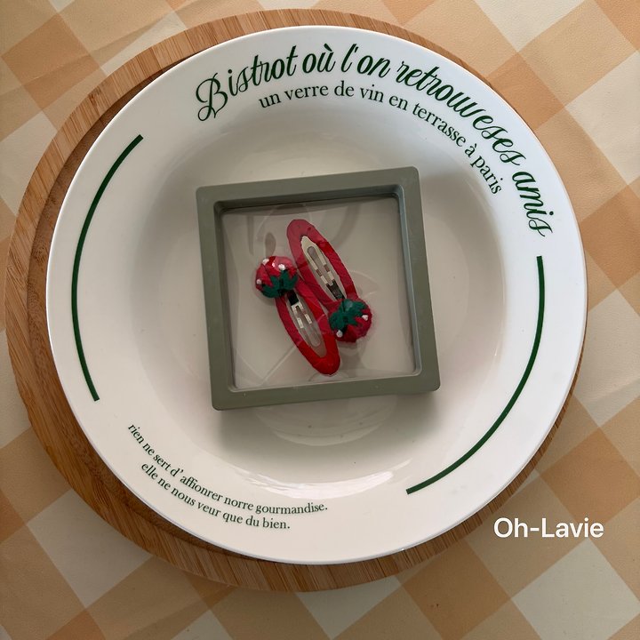 Oh lavie - Korean Children Fashion - #toddlerclothing - Strawberry Snap Hairpin - 6