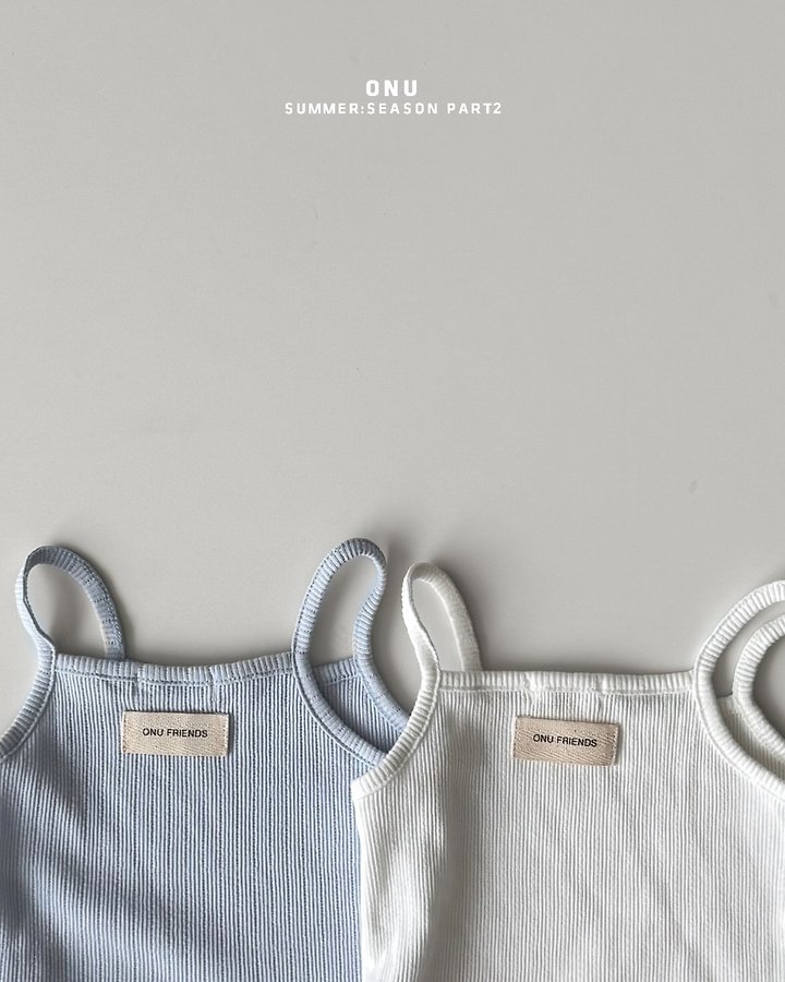 Onu - Korean Children Fashion - #fashionkids - Ribbed Strap Sleeveless - 5