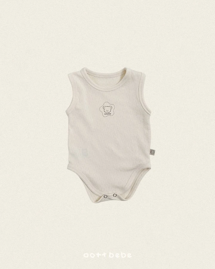Oott Bebe - Korean Baby Fashion - #babyboutique - Cotton Pure Sleeveless Suit - 2