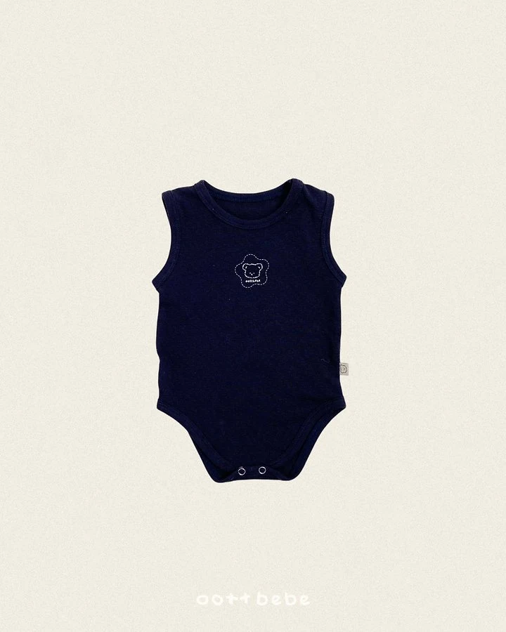 Oott Bebe - Korean Baby Fashion - #babyboutique - Cotton Pure Sleeveless Suit - 3