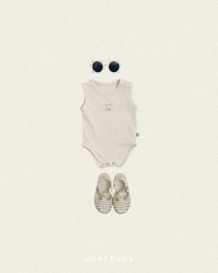 Oott Bebe - Korean Baby Fashion - #babyclothing - Cotton Pure Sleeveless Suit - 5