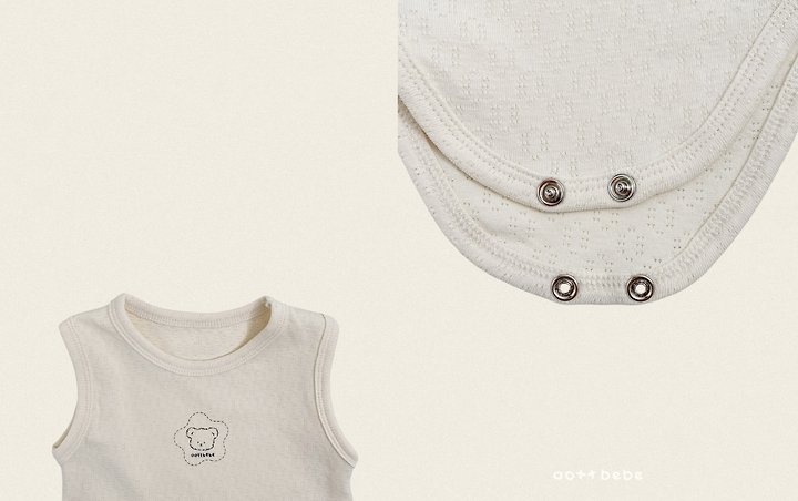 Oott Bebe - Korean Baby Fashion - #babyfever - Cotton Pure Sleeveless Suit - 7