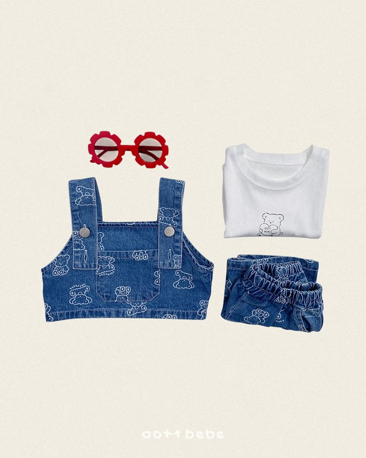 Oott Bebe - Korean Children Fashion - #Kfashion4kids - Otti Denim Crop Overalls - 8
