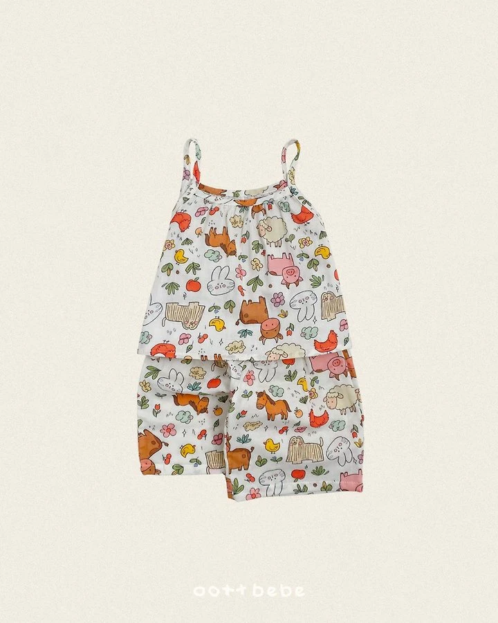 Oott Bebe - Korean Children Fashion - #Kfashion4kids - Animal Crinkle Sleeveless Set - 5