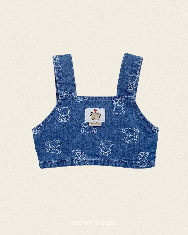 Oott Bebe - Korean Children Fashion - #discoveringself - Otti Denim Crop Overalls - 4