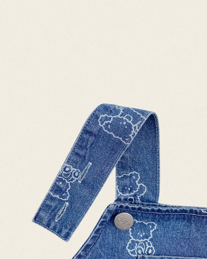 Oott Bebe - Korean Children Fashion - #kidsstore - Otti Denim Crop Overalls - 6