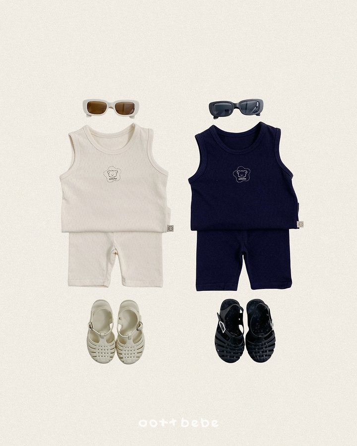 Oott Bebe - Korean Children Fashion - #kidsstore - Cotton Pure Sleeveless Easywear