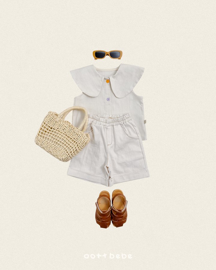 Oott Bebe - Korean Children Fashion - #prettylittlegirls - Heart Denim Collar Blouse - 6
