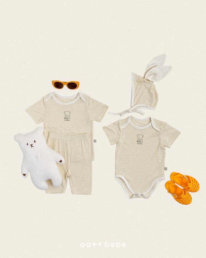 Oott Bebe - Korean Children Fashion - #todddlerfashion - Chewy Stripe Easywear - 5