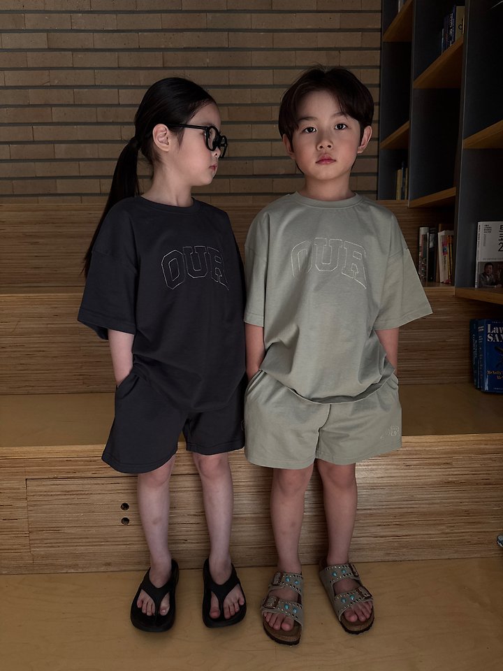 Our - Korean Children Fashion - #kidsshorts - Stitch Logo Set - 7