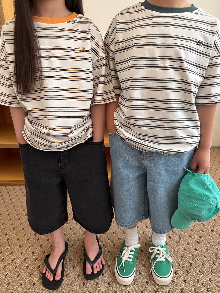 Our - Korean Children Fashion - #kidsshorts - Fly Striped Tee - 3