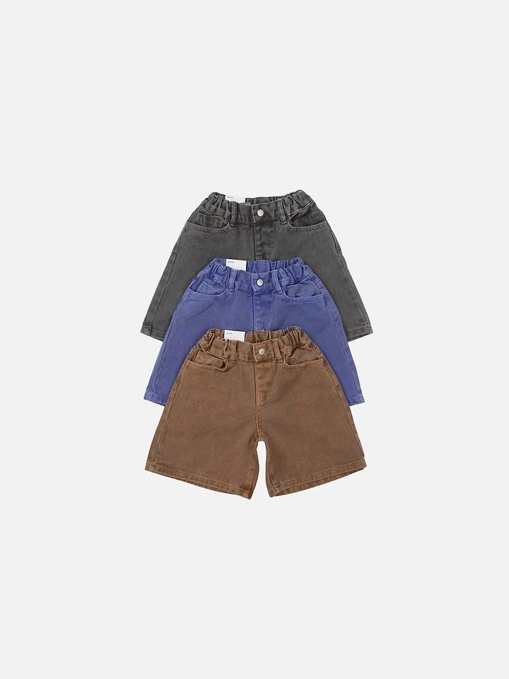 Our - Korean Children Fashion - #kidsshorts - End Washed Bermuda Pants