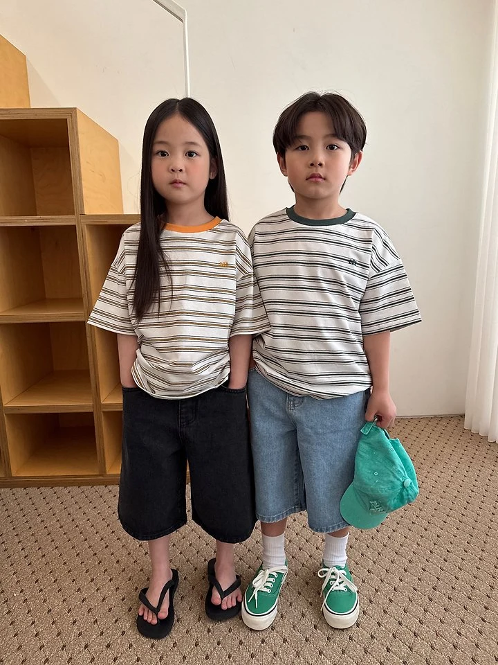 Our - Korean Children Fashion - #kidsshorts - Fly Striped Tee - 4