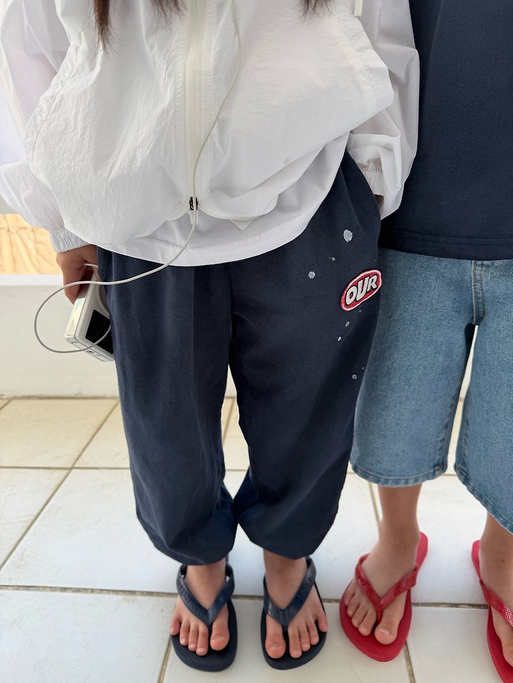Our - Korean Children Fashion - #minifashionista - Brush Wappen Jogger Pants - 4