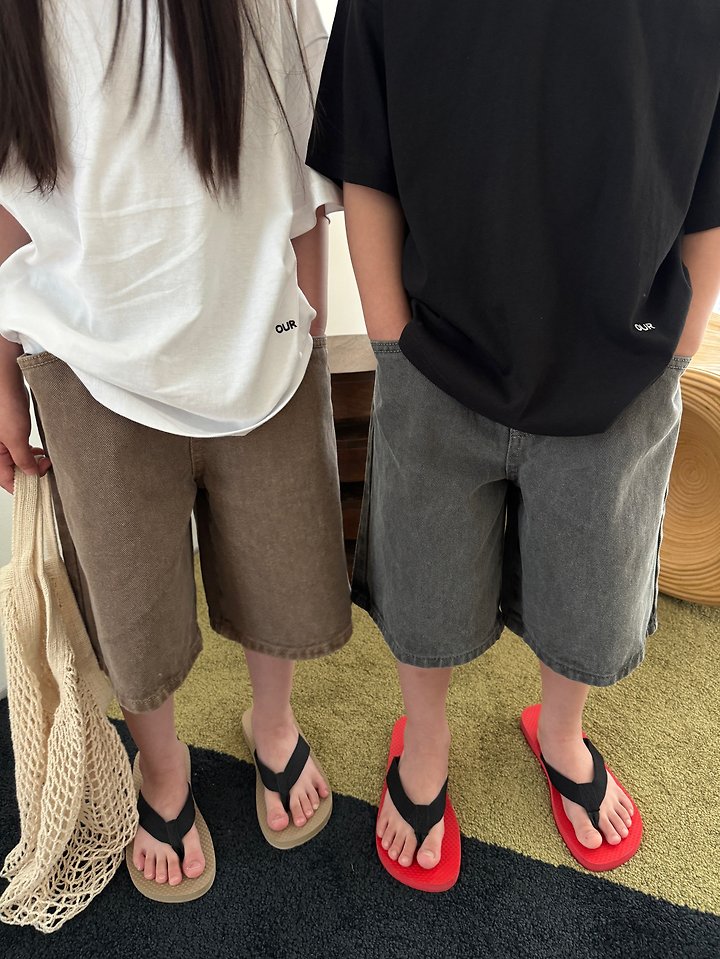 Our - Korean Children Fashion - #prettylittlegirls - End Washed Bermuda Pants - 8