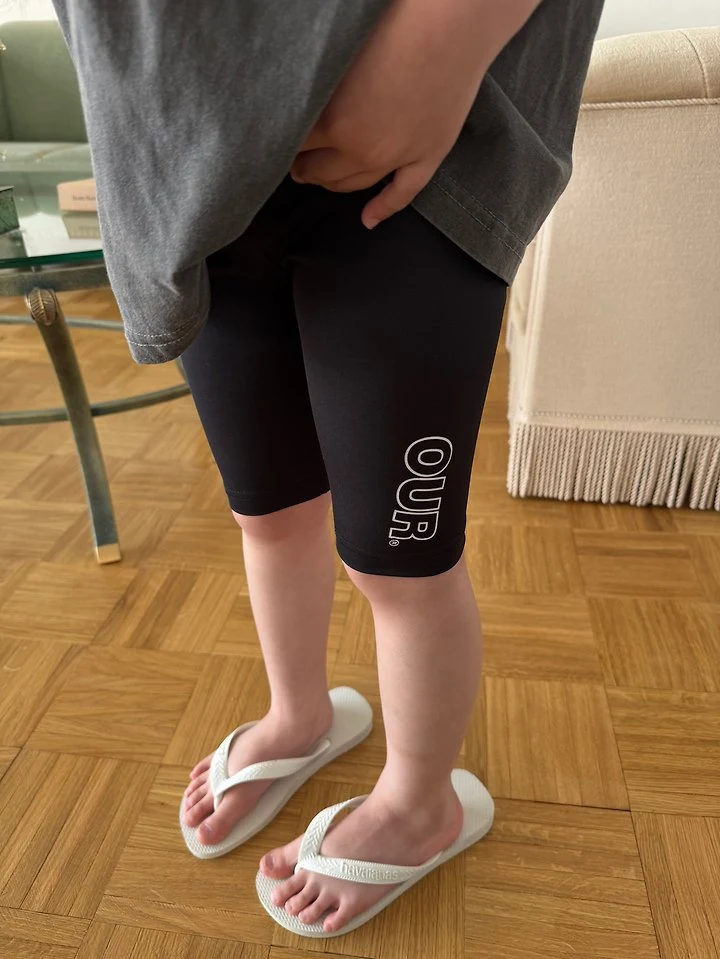 Our - Korean Children Fashion - #minifashionista - Logo Biker Leggings - 4