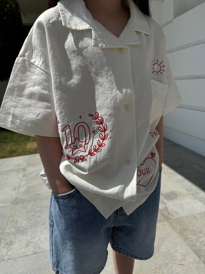 Our - Korean Children Fashion - #stylishchildhood - Linen Drawing Shirt - 12