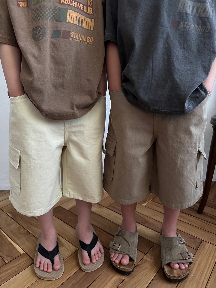 Our - Korean Children Fashion - #todddlerfashion - Sand Bermuda Cargo Pants - 4