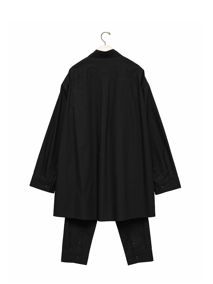 Paper Moon - Korean Women Fashion - #momslook - Oversized Knot Sleeve Detail Button-Down Shirt One-piece - 8