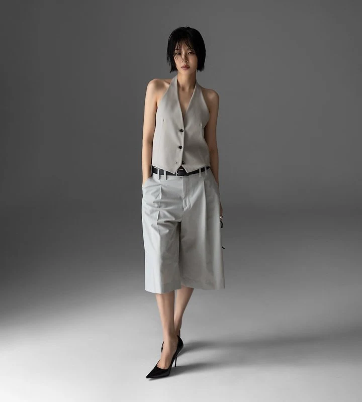 Paper Moon - Korean Women Fashion - #momslook - Classic Wide Fit Bermuda Trousers - 2