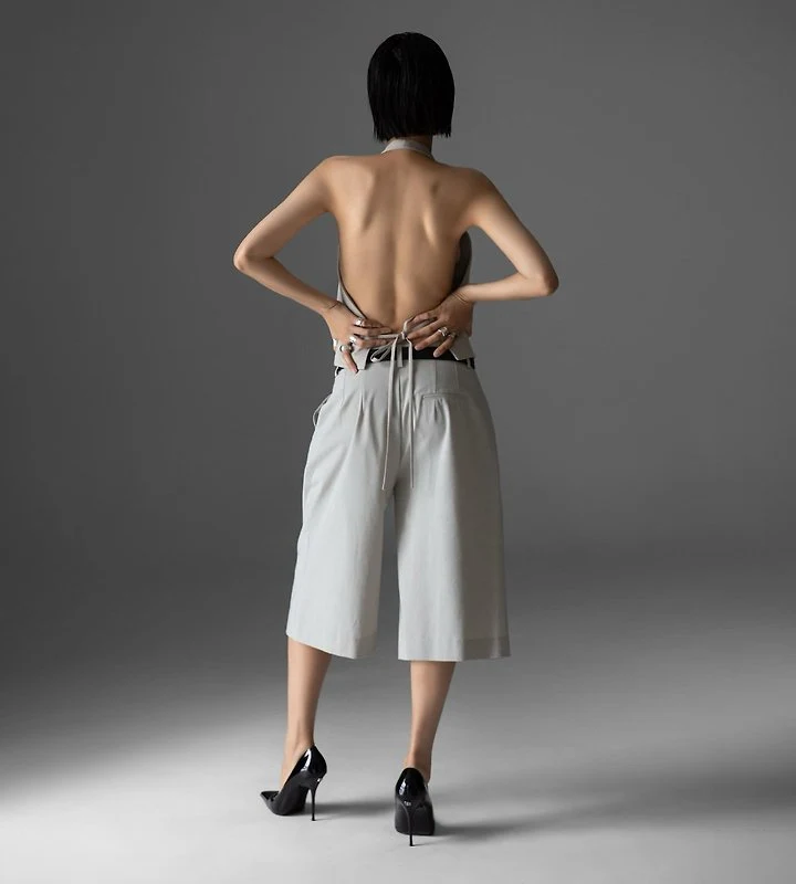 Paper Moon - Korean Women Fashion - #momslook - Classic Wide Fit Bermuda Trousers - 6
