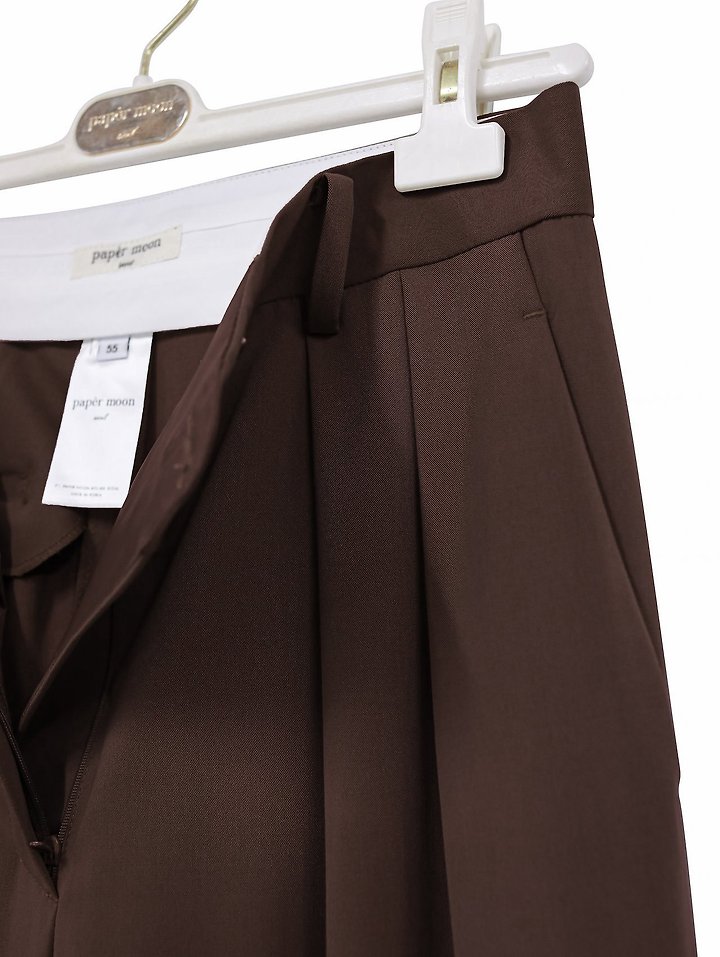 Paper Moon - Korean Women Fashion - #momslook - Low Waist Double Pleated Wide Trousers - 12