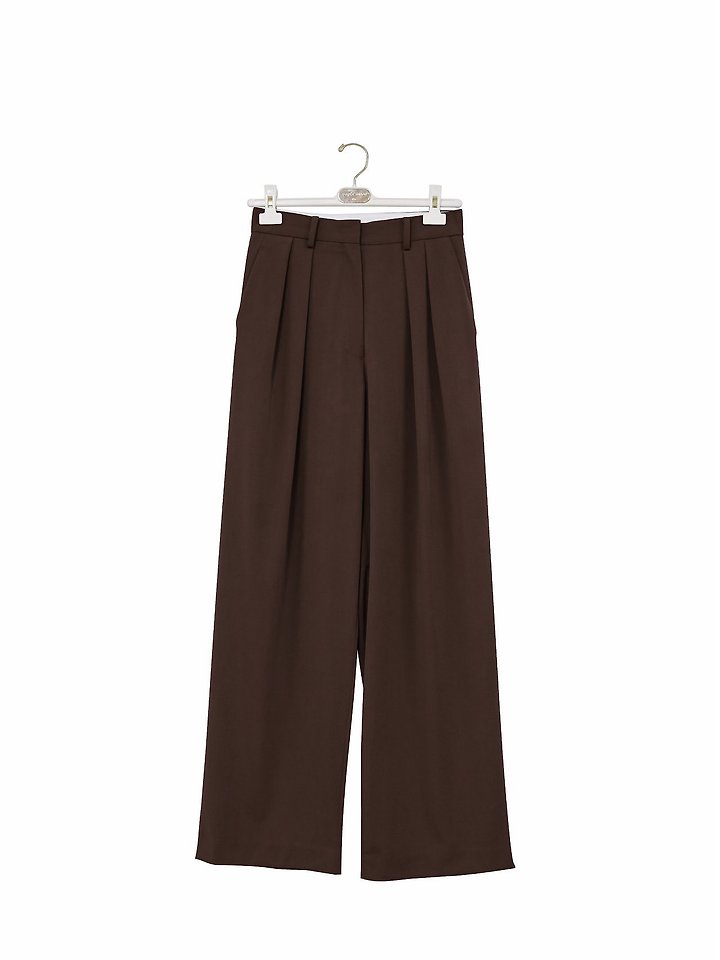 Paper Moon - Korean Women Fashion - #momslook - Low Waist Double Pleated Wide Trousers - 6