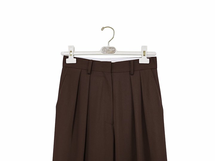 Paper Moon - Korean Women Fashion - #momslook - Low Waist Double Pleated Wide Trousers - 8