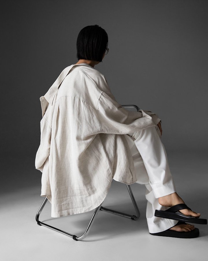 Paper Moon - Korean Women Fashion - #momslook - Soft Linen Oversized Button-Down Shirt