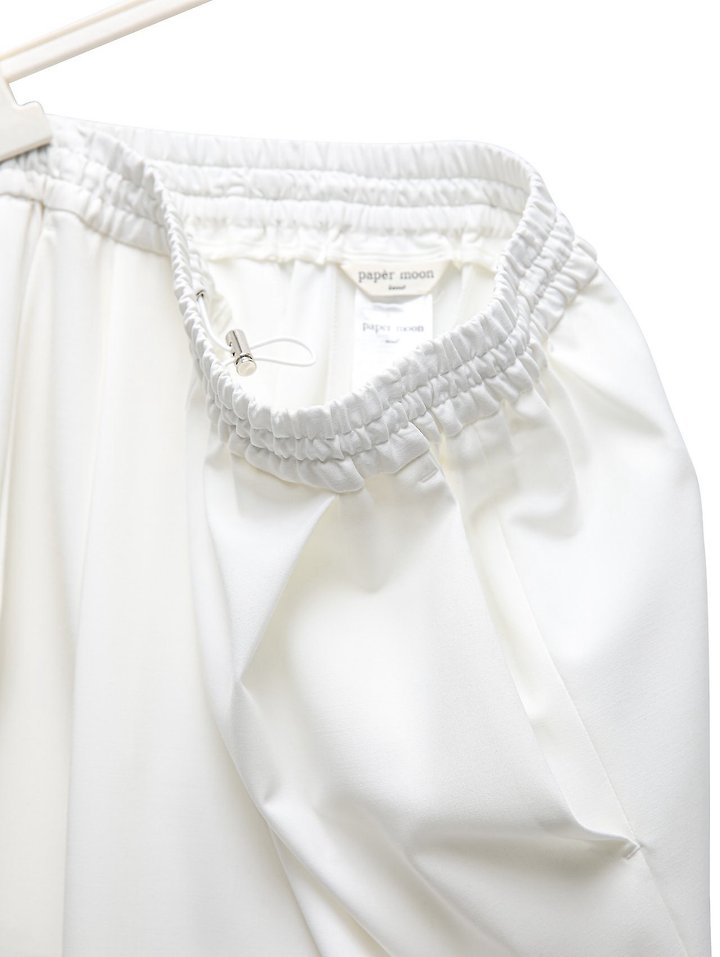 Paper Moon - Korean Women Fashion - #momslook - Banded String Wide Maxi-Length Trousers - 10