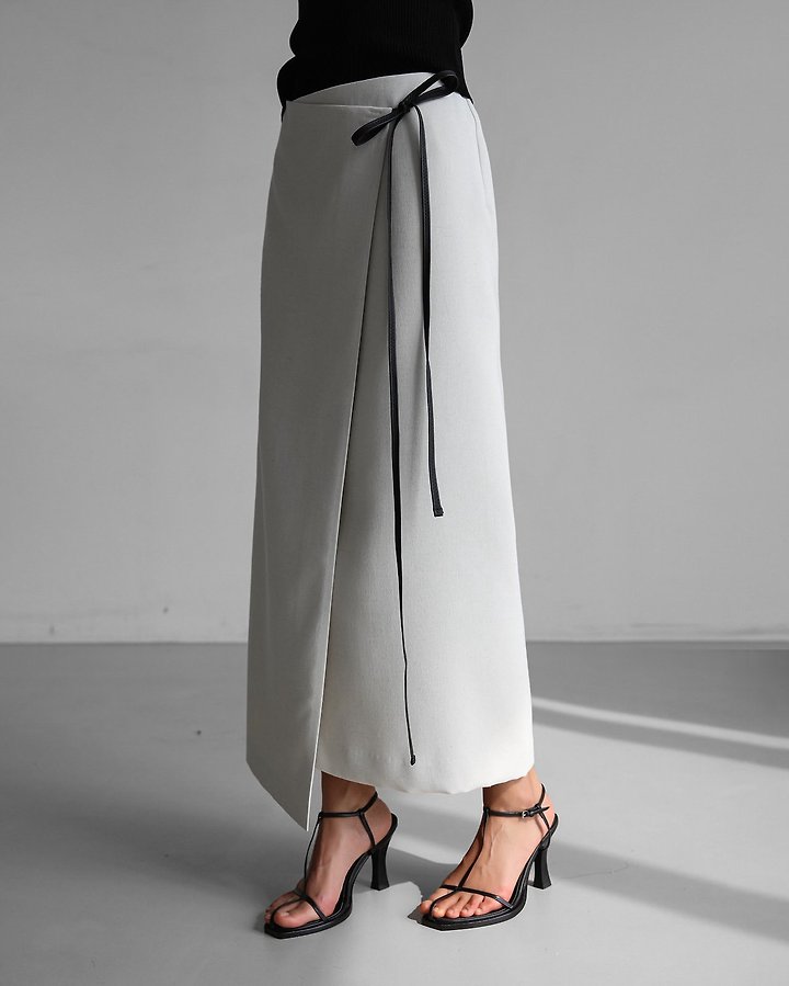 Paper Moon - Korean Women Fashion - #momslook - Linen Wrap Pencil Maxi Skirt - 2