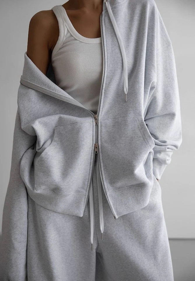 Paper Moon - Korean Women Fashion - #womensfashion - Classic Oversized Two-Way Zip-Up Hoodie - 4