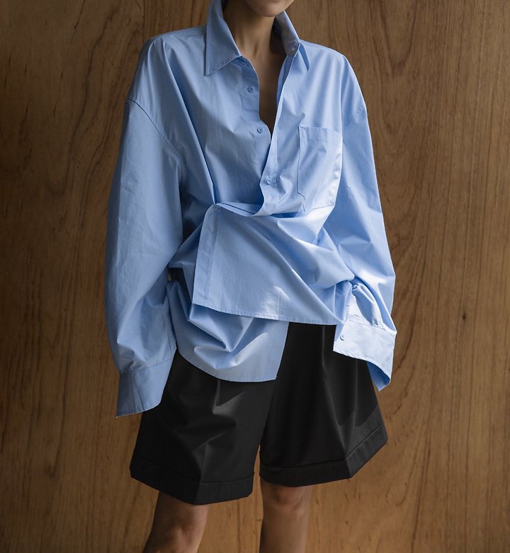 Paper Moon - Korean Women Fashion - #momslook - Oversized Wrap Drape Shirt - 3