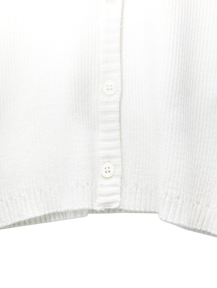 Paper Moon - Korean Women Fashion - #momslook - Ribbed Button-Down Knit Cardigan - 11