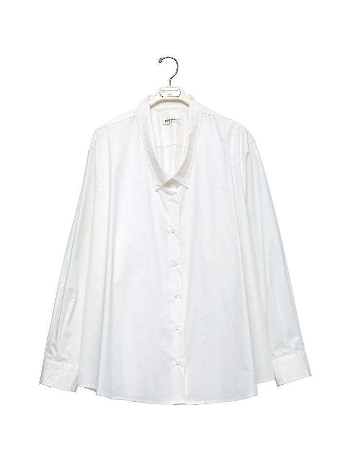 Paper Moon - Korean Women Fashion - #momslook - Low Collar Point Paper Button-Down Shirt - 6