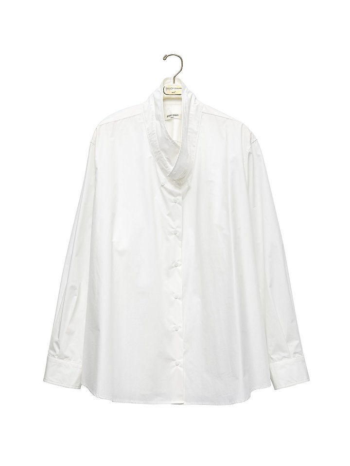 Paper Moon - Korean Women Fashion - #momslook - Low Collar Point Paper Button-Down Shirt - 8