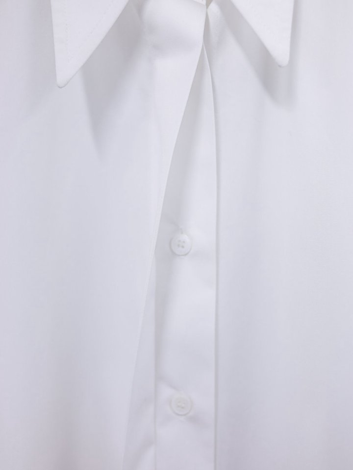Paper Moon - Korean Women Fashion - #momslook - Padded Shoulder Button-Down Cotton Shirt - 10