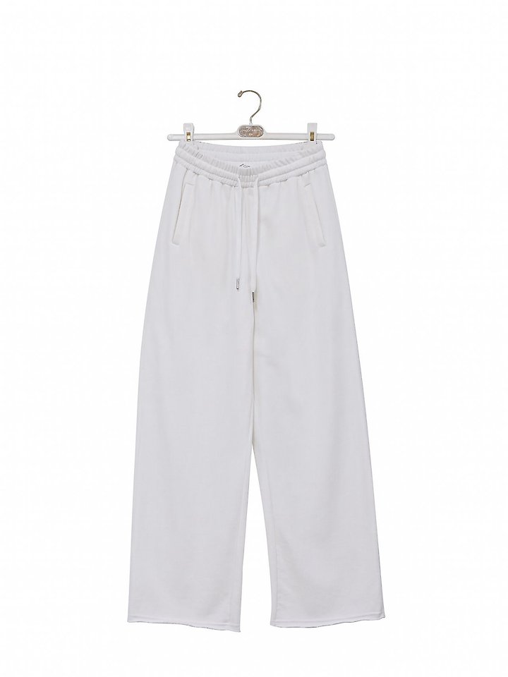 Paper Moon - Korean Women Fashion - #momslook - Cut-Out Detail Wide Sweat Trousers - 7