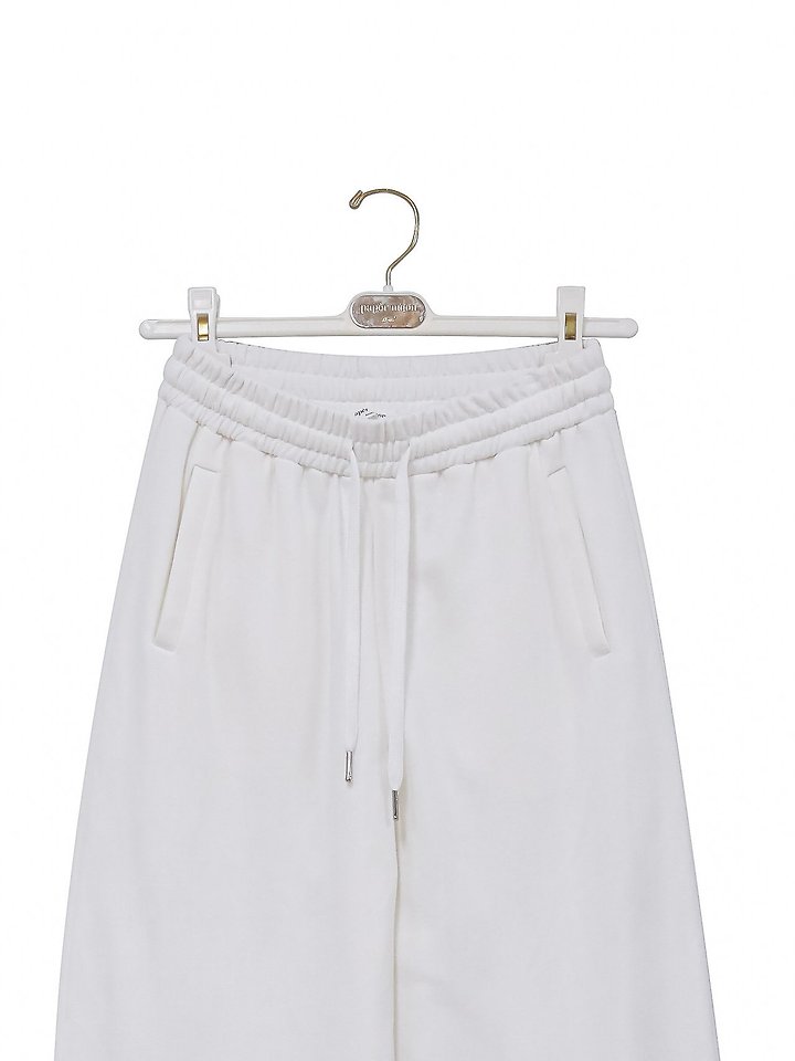 Paper Moon - Korean Women Fashion - #momslook - Cut-Out Detail Wide Sweat Trousers - 9