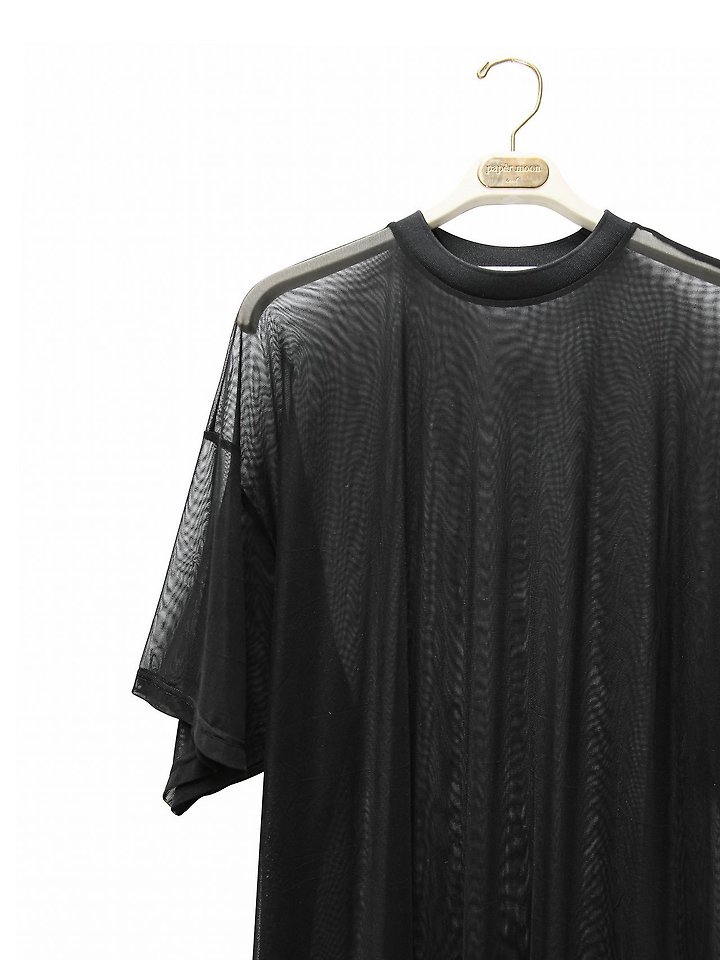 Paper Moon - Korean Women Fashion - #momslook - Oversized Mesh Sheer One-Slit One-piece - 10