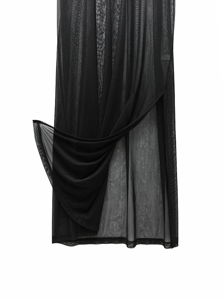Paper Moon - Korean Women Fashion - #momslook - Oversized Mesh Sheer One-Slit One-piece - 12