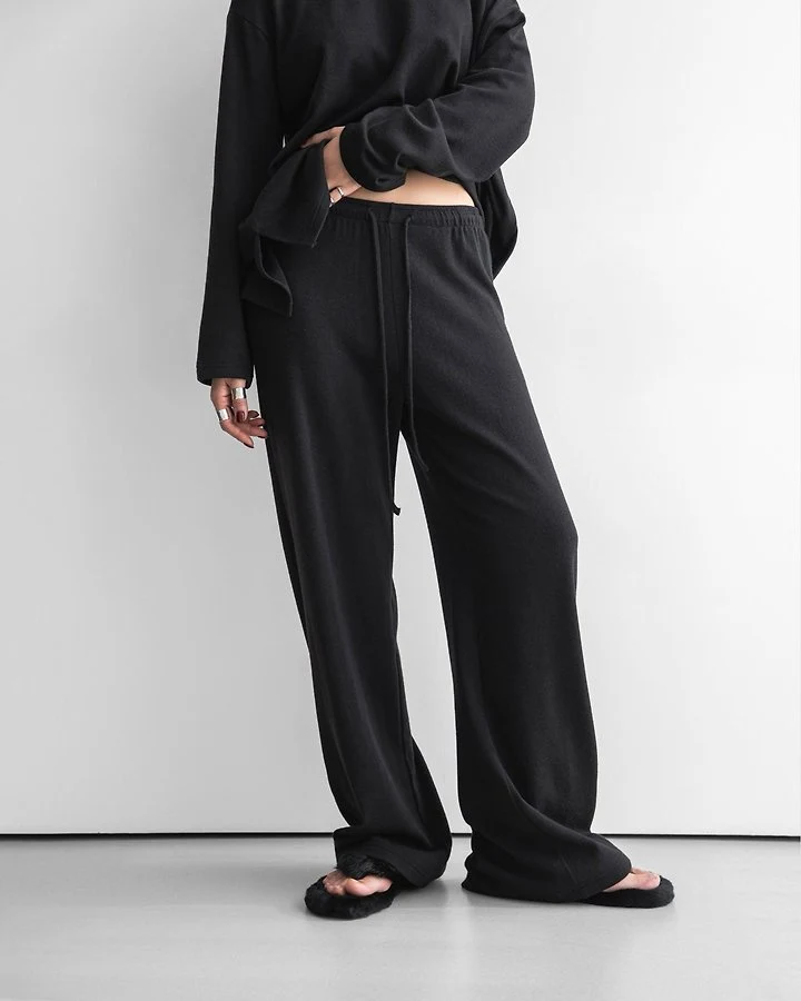 Paper Moon - Korean Women Fashion - #womensfashion - Soft Lounge Set Wide Pants - 4