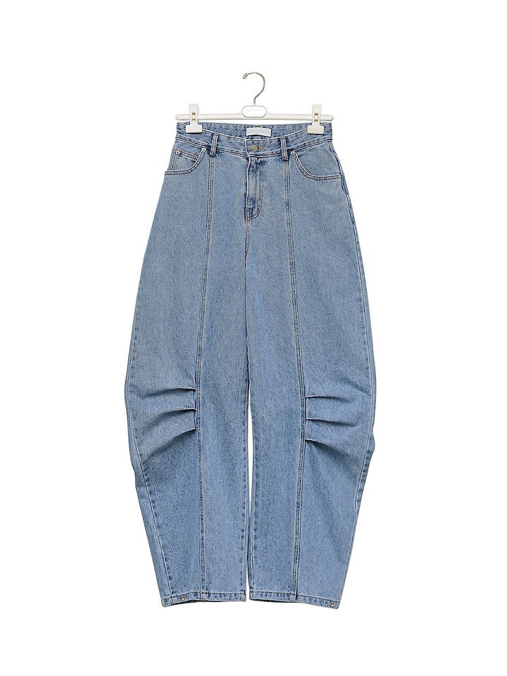 Paper Moon - Korean Women Fashion - #momslook - Volume Pintuck Denim Pants - 6