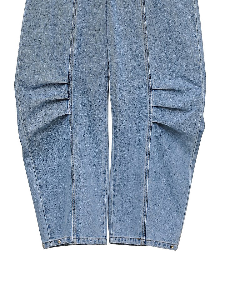 Paper Moon - Korean Women Fashion - #momslook - Volume Pintuck Denim Pants - 8